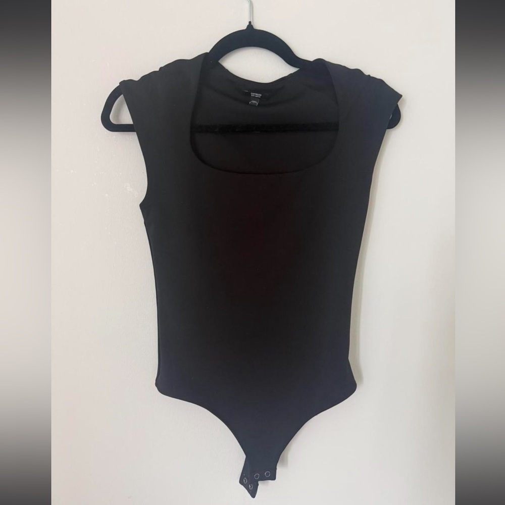 Express Black Square Neck Bodysuit